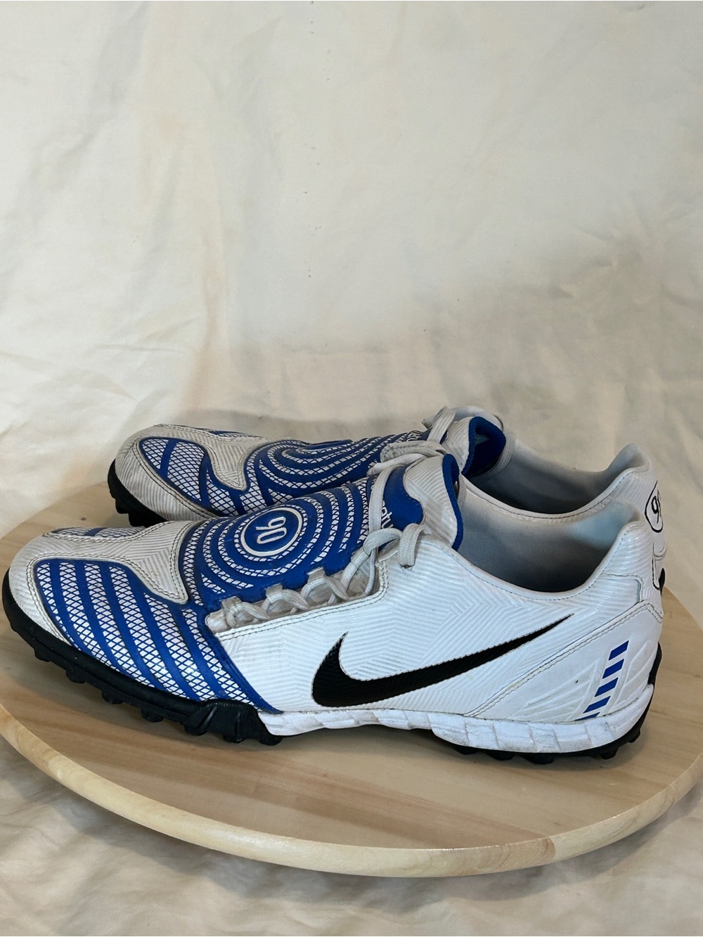 Nike Total 90 Turf Soccer Shoes Men’s Lace Up Low Top White/Blue/Black US 11.5 - Picture 3 of 6